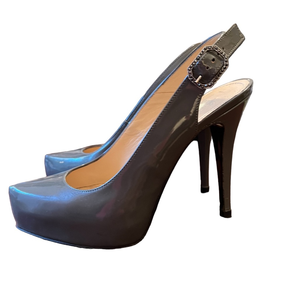 Nando Muzi Platform Slingback Shoes Size 36 Gray